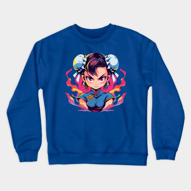 chun li Crewneck Sweatshirt by piratesnow